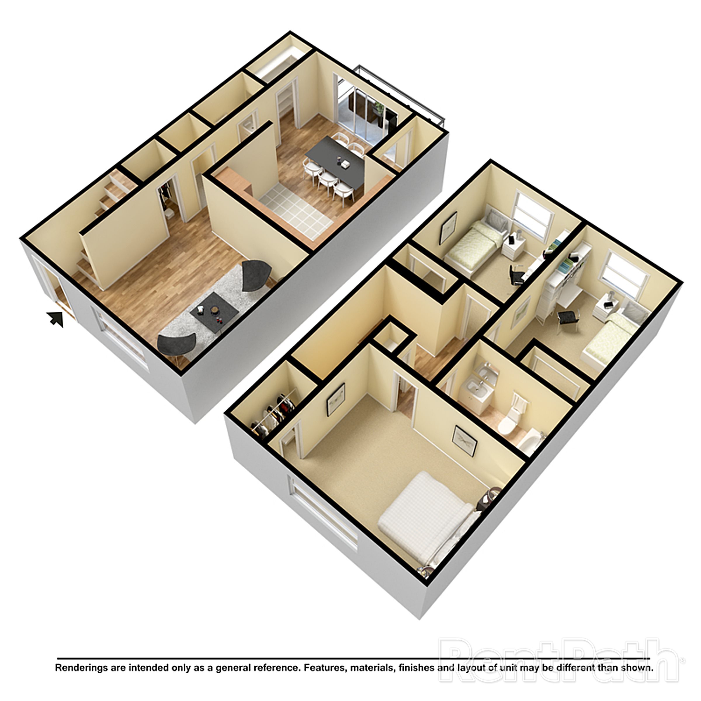 3 Bedrooms 1.5 Bathrooms Town Home 3 Bedrooms 1.5 Bathrooms Town Home